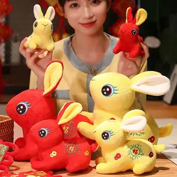2023 Yeni Yıl Çin Tarzı Tavşan peluş oyuncak Yumuşak Şanslı Tavşan Dolması Bebek Maskot Koleksiyonu noel hediyesi Yeni Yıl Dekorasyon