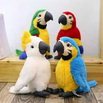 25 cm Gerçekçi Papağan peluş oyuncaklar Yumuşak Simülasyon Dolması Sevimli Hayvanlar Kuşlar Bebekler Çocuk çocuklar için doğum günü hediyesi