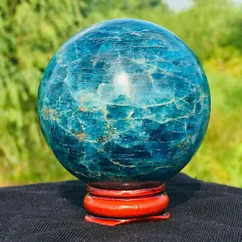 50MM doğal mavi apatit topu küre kuvars kristal mineral şifa