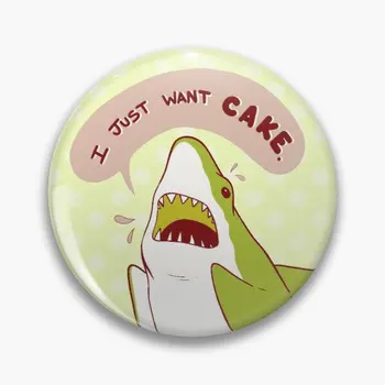 Kek Köpekbalığı Sadece İstiyor Kek Özelleştirilebilir Yumuşak Düğme Pin Komik Broş Yaratıcı Hediye Yaka Pin Dekor Rozeti Yaka Sevimli Takı